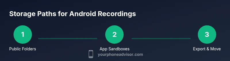 Diagram showing typical Android recording storage paths