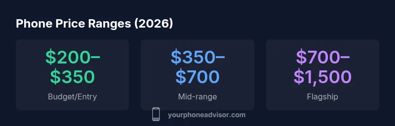 Phone price ranges infographic for 2026