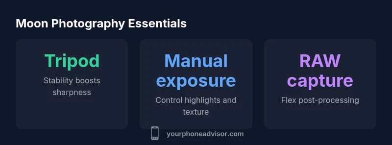 Infographic showing Moon photography tips for smartphones