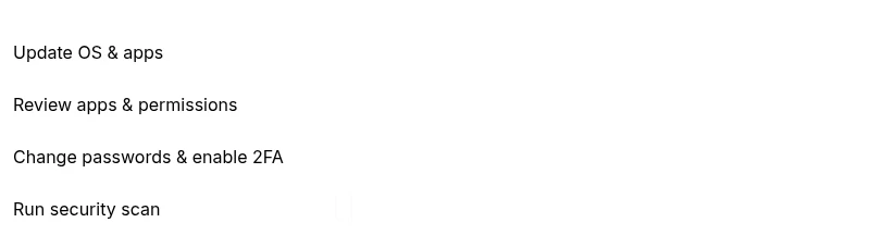 Checklist for preventing phone hacking