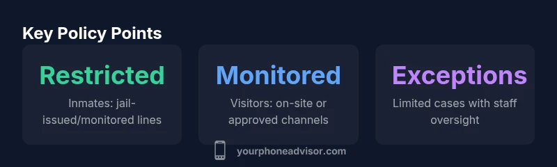 Infographic showing jail phone policies and exceptions