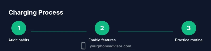 Diagram showing steps to optimize phone charging