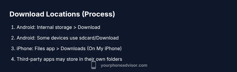 Infographic showing Android and iOS download locations