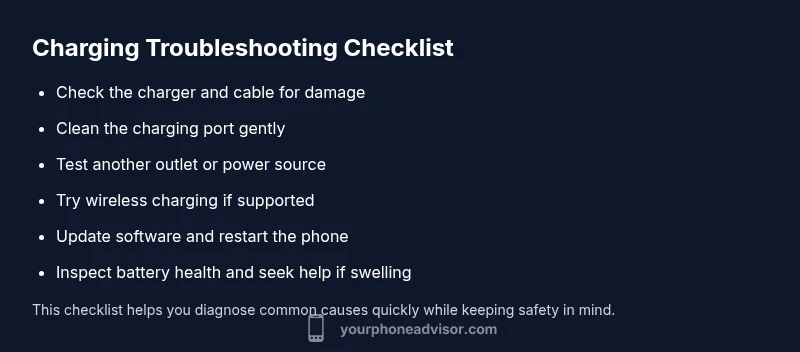Checklist infographic for charging troubleshooting