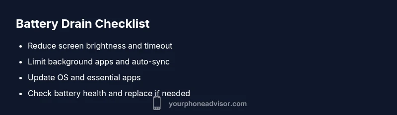 Checklist infographic for reducing smartphone battery drain