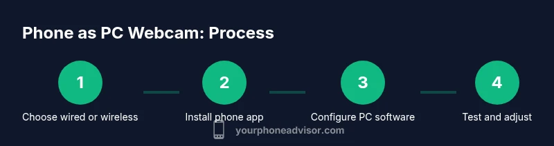 Process diagram showing wired/wireless setup steps