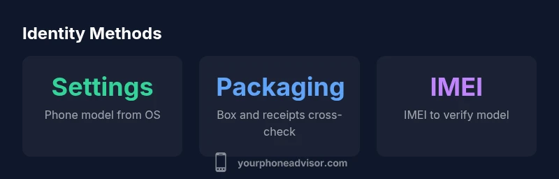 Infographic showing methods to identify a phone model