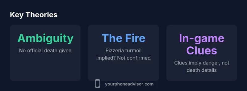 Infographic showing three theories about Phone Guy's fate