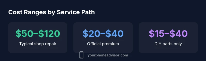 Infographic showing cost ranges for battery replacement