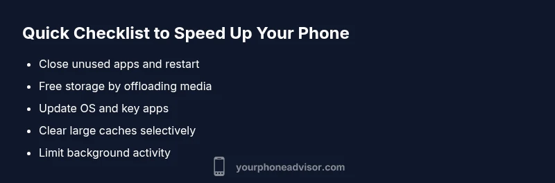 Checklist for speeding up a slow phone