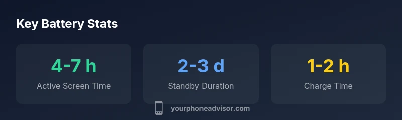 Illustration showing typical smartphone battery endurance