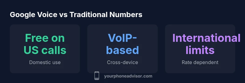 Infographic comparing Google Voice to traditional numbers