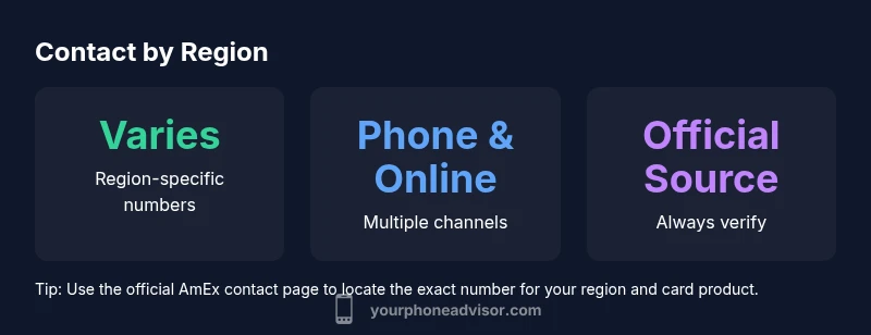 Infographic showing AmEx contact channels by region
