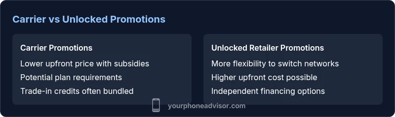 Comparison of carrier-based promotions vs unlocked retailer promotions